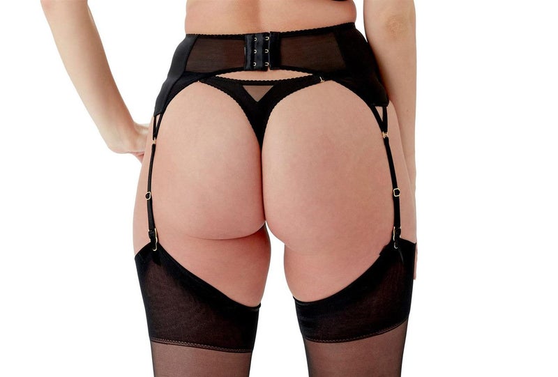 Gossard Shadow Mesh 19202 Deep Suspender Belt Black Grey (BGY) CS Carousel 2