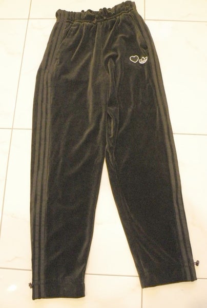 Adidas Velour high rise waist track pants joggers cotton womens XS NEW NWT Carousel 2