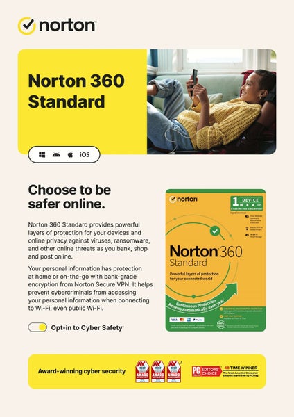 Norton 360 Standard 10GB PC Cloud Storage 1 User 1 Device 1 Year Subscription Carousel 2
