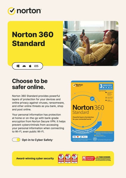 Norton 360 Standard 1 User 3 Devices 1 Year Subscription 10GB PC Cloud Storage Carousel 2