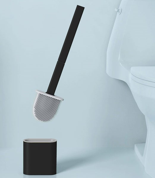 Flex Silicone Toilet Brush with Holder-White Carousel 7