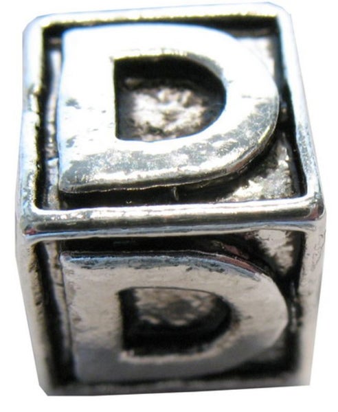 Cherish Beads - Letters - PACKOF 4 Square Metal D Carousel 1