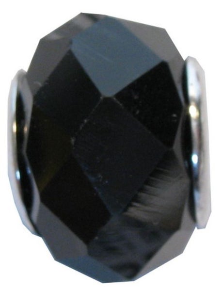 Cherish Beads - Glass - Blk Plain Crystal Cut 4/Pk Carousel 1