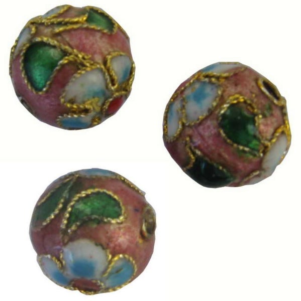 Beads - Cloisonne - 10mm Bead 6pcs - Set of 2 Carousel 1