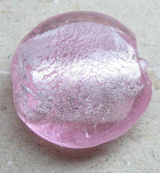 Beads - Glass Foil Beads - 19x20x11 Rd Flat Foil 2beads - Set of 5 Carousel 1