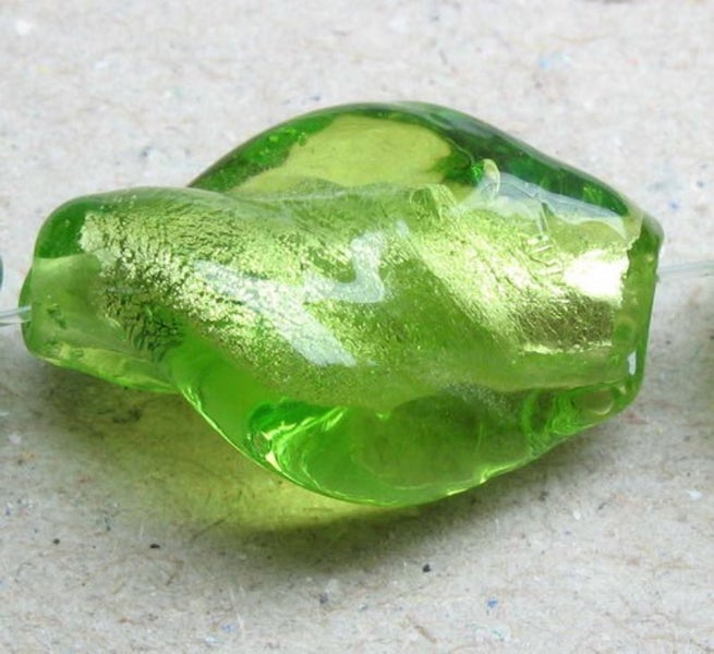 Beads - Glass Foil Beads - 14x13 Glass Foil Twist 4beads - Set of 3 Carousel 1