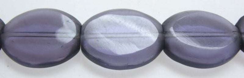 Beads - Glass Beads - 16x13mm 20pcs Oval Frosted Edg DK PURPLE - Set of 2 Carousel 1