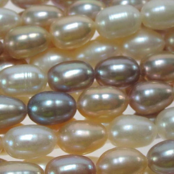 Beads - Pearls - Pearl 7.4x5.3mm 40cm MULTI - Set of 4 Carousel 1