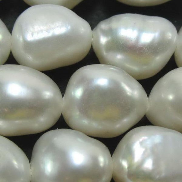 Beads - Pearls - 9x7mm 40.5cm WHITE - (Approx 141 Pearls) Carousel 1