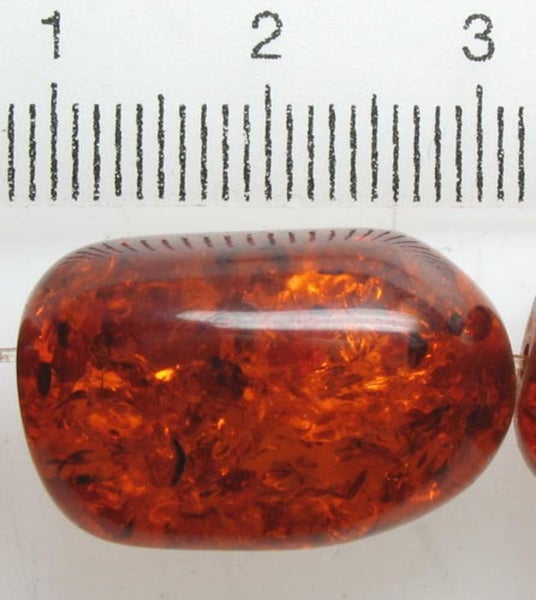 Beads - Amber Resin - 21x11mm 18 Pcs Carousel 1
