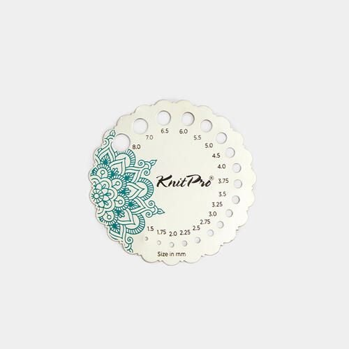 Knitpro Mindful Sterling Silver Plated Metal Needle Gauge Carousel 1