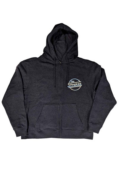 The Strokes Hoodie OG Magna Band Logo new Official Unisex Navy Blue Zipped Carousel 1