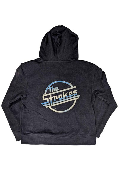 The Strokes Hoodie OG Magna Band Logo new Official Unisex Navy Blue Zipped Carousel 2