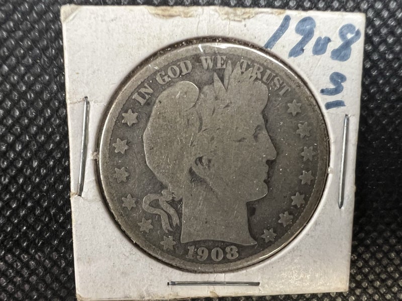 1908-S US Barber Half Dollar Silver Coin - San Francisco Mint - Lot Y297 Carousel 1