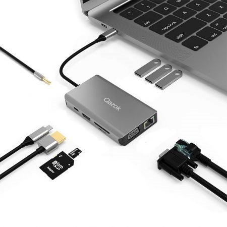 USB C Hub Adapter, USB C Docking Station 10 in 1 Type C Carousel 11