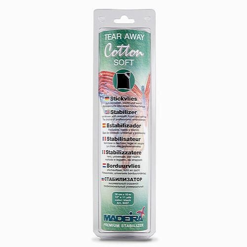 Madeira Cotton Soft Tear Away 30cm x 10m Black Carousel 1