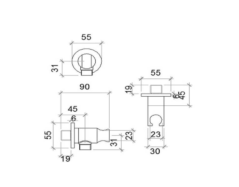 DELETED LINE - IX304 WALL OUTLET AND BRACKET STAINLESS STEEL Carousel 2