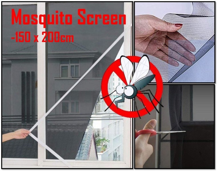 PTN BLACK 1.5x2m mosquito Net Flyscreen Bug Mesh Insect Screen Self-adhesive Carousel 1