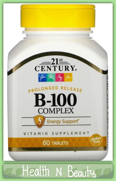 VITAMIN B-100 COMPLEX 60 TABS - PROLONGED RELEASE - E1027 Carousel 1