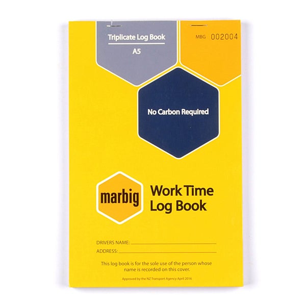 Marbig Vehicle Log Book / Work Time Log Book A5 Carousel 1