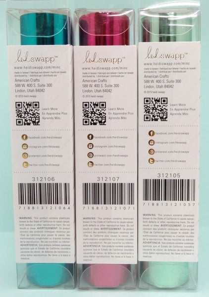 Heidi Swapp 6" Foil, Mint, Teal, Hot Pink 3 pce - HS-31210Set Carousel 2