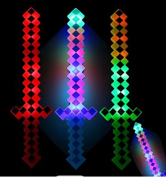 Led Light & Sound Diamond Pixel Minecrafts Sword. Carousel 1