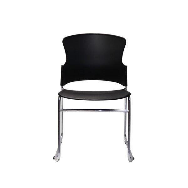 Uranus Heavy Duty Pvc Sled Base Visitor Lunchroom Chair Black Carousel 1
