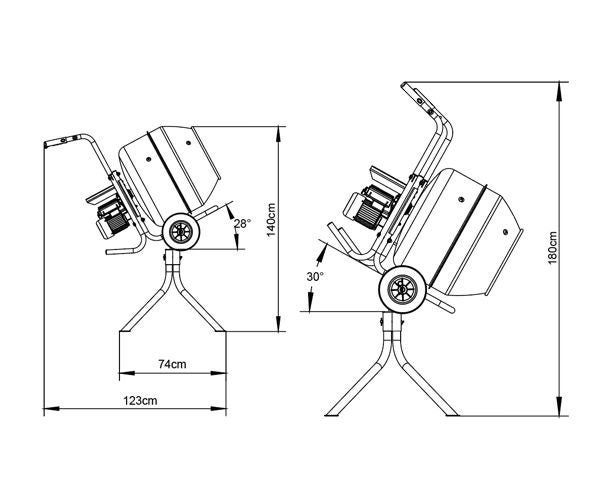 CEMENT MIXER WITH STAND: PCM 5 with honey comb pallet,Orange color XH-PCM5-HS Carousel 7