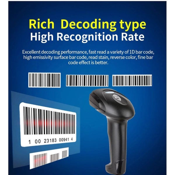 Barcode reader, Laser, 1D Handheld - Wired (USB) or Wireless Carousel 8