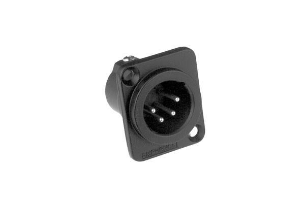 Amphenol - AC4MDZB - 4 Pin Male XLR - Chassis Mount - Black Carousel 1