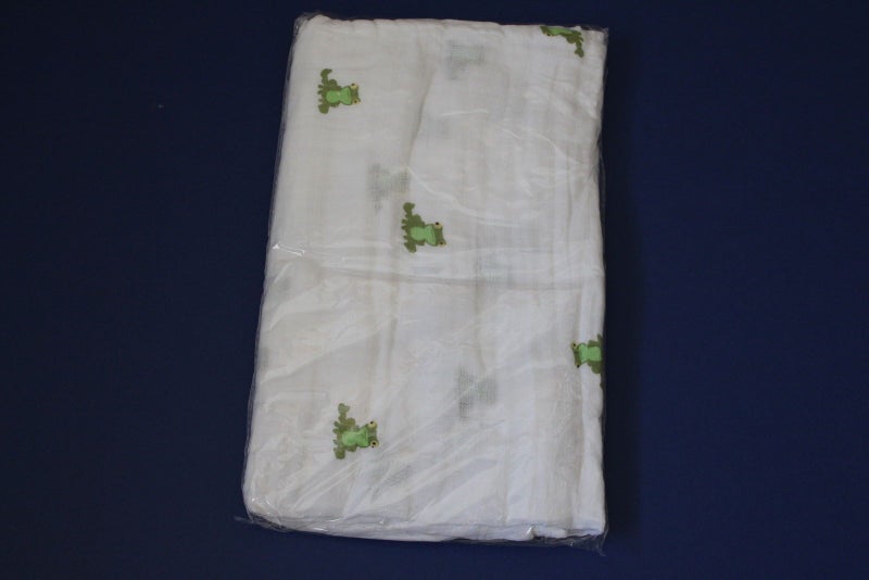 Baby Muslin Swaddle Wrap - Frog Carousel 1