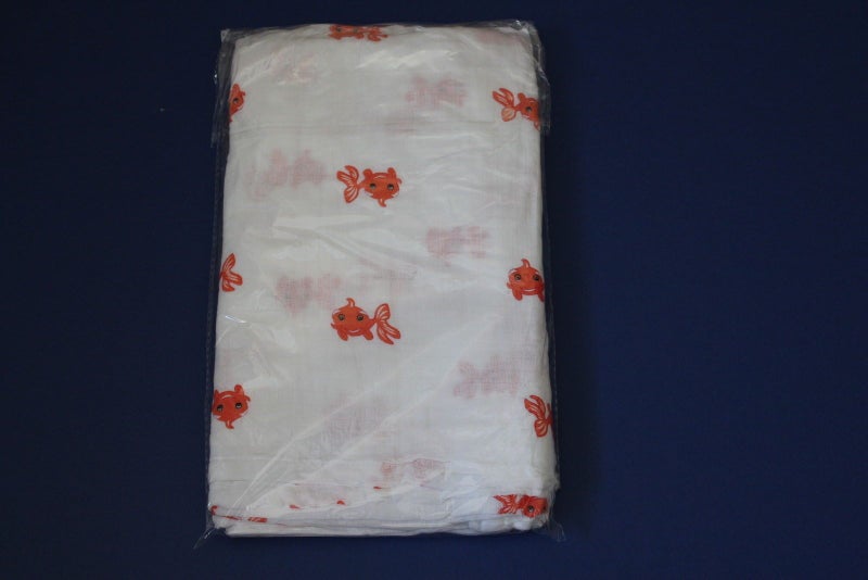 Baby Muslin Swaddle Wrap - Goldfish Carousel 1