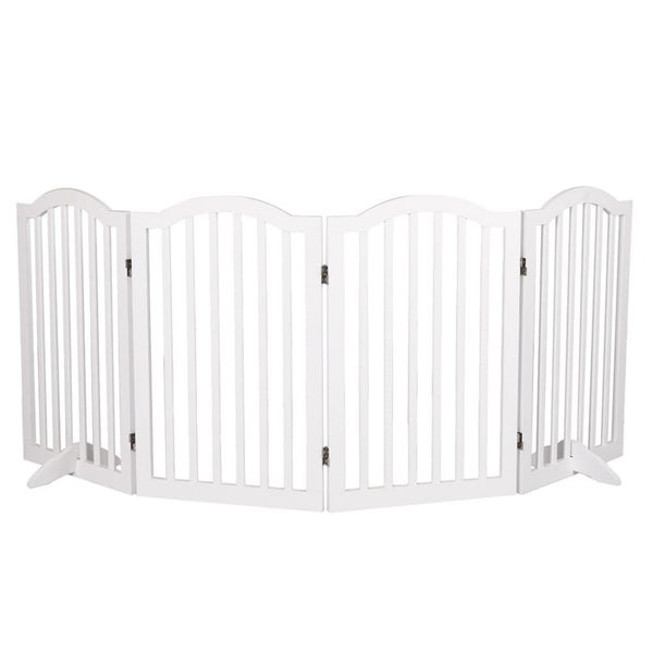 Goslash Picks Wooden Pet Gate Dog Fence Safety Stair Barrier Security Door 4 ... Carousel 1