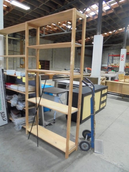 Lundia shelving-3 bays 2100x1000x292mm 5 levels Refurbished shelves Carousel 1