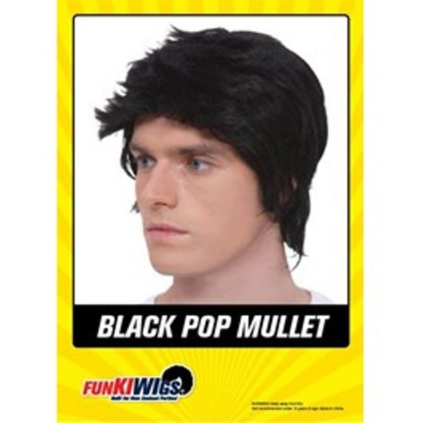 BLACK POP MULLET WIG Carousel 1