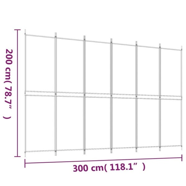6-panel Room Divider Black 300x200 Cm Fabric Tpbxao Carousel 2