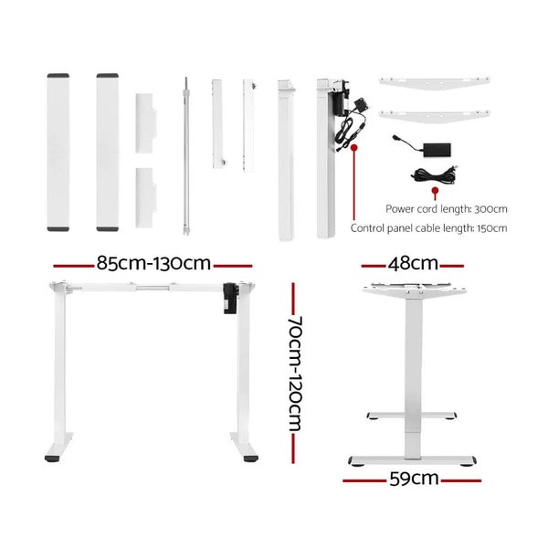 Electric Standing Desk Motorised Adjustable Sit Stand Desks White Carousel 2