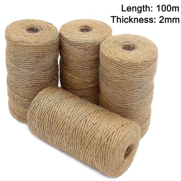 4pcs 100m Natural Jute Thread, 2mm Craft Thread Decoration Thread Is Very Suitab Carousel 1