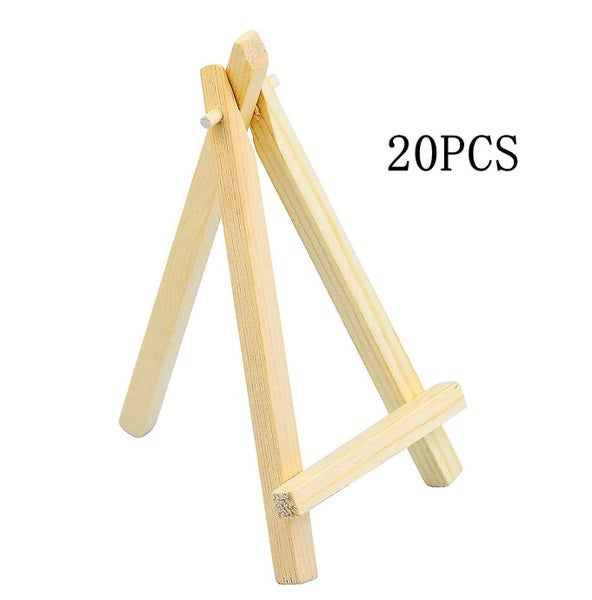 20 Pcs Mini Wooden Easel Mini Triangle Table Stand Triangle Easel Photo Frame Di64258933876738111