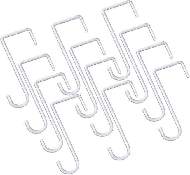 12 X Vinyl Fence Hooks, 2 X 6" (~5.2 X 15.2cm) Patio Hooks, White Powder Coated Carousel 1