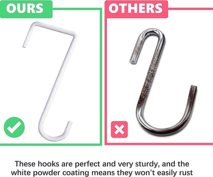 12 X Vinyl Fence Hooks, 2 X 6" (~5.2 X 15.2cm) Patio Hooks, White Powder Coated Carousel 5