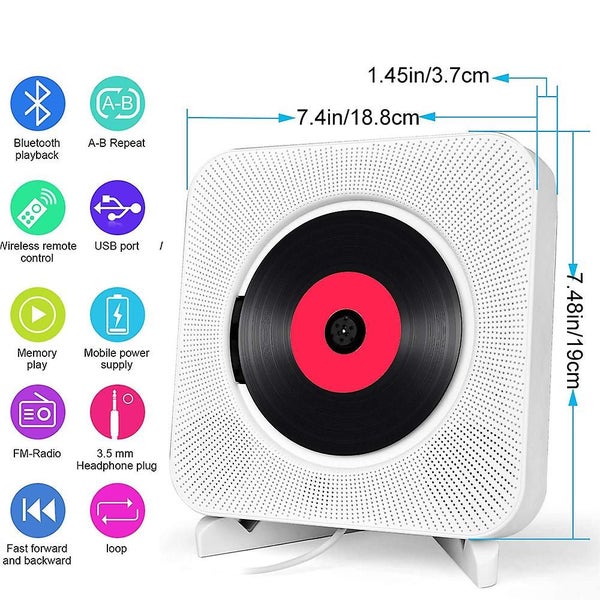 Portable Cd Player With Bluetooth, Wall Mountable Cd Music Player Carousel 2