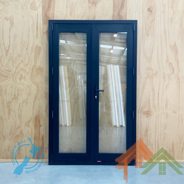 New 1200w x 2000h Ironsand/Black Double Glazed French Door HIGH WIND ZONE Carousel 1