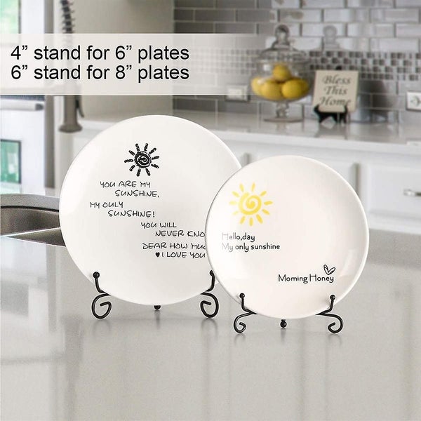 5 Pack Iron Display Stand, Black Iron Easel Plate Display Photo Holder Stand, Di Carousel 2