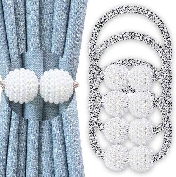 4 Pack Magnetic Curtain Tiebacks Convenient Drape Tie Backs Weave Holder For Win Carousel 5