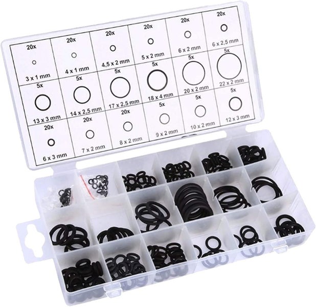 225pcs Rubber O-ring, 18 Sizes Kit O-ring Assortment, Gasket, Universal O-rings Carousel 1