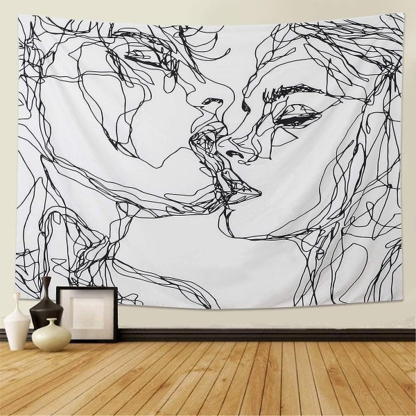 Skull Tapestry The Kissing Lover Tapestry Wall Hanging Black And White Human Ske Carousel 1