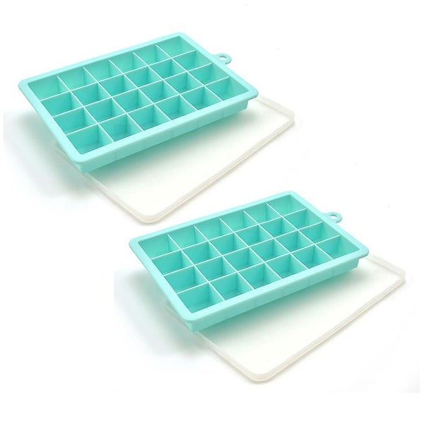 Ice Cube Trays Set Of 2, Easy Release 24 Flexible Silicone Ice Cube Molds With R Carousel 1