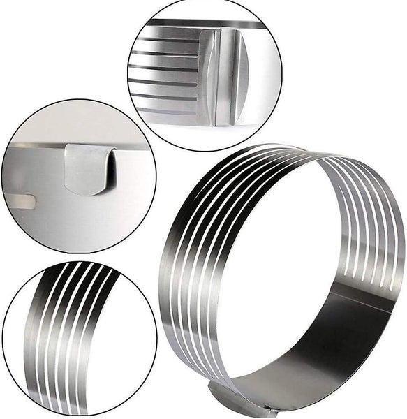 Ring Cutter Layer Cake Slicer, Adjustable Ring 7 Layer Mousse, For Easily Cuttin Carousel 2