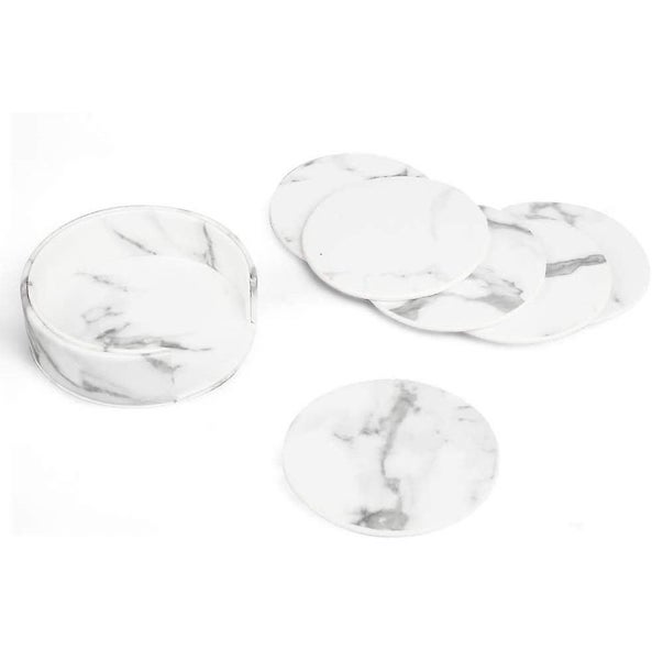 Coaster Leather Set Of 6 Glass Coaster, Coaster Marble For Drinks, Bar, Cups, C Carousel 2